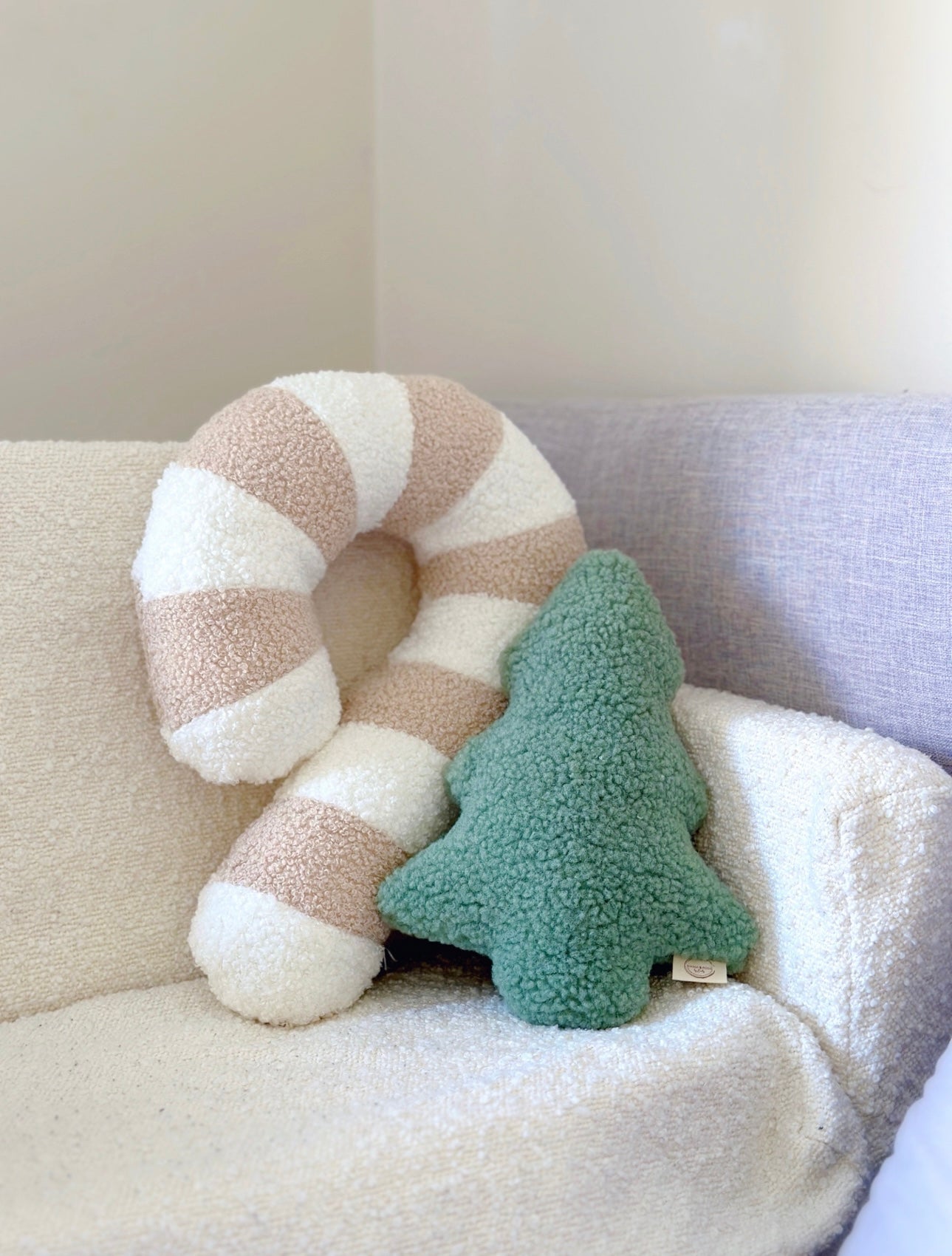Boucle' Christmas Candycane cushions