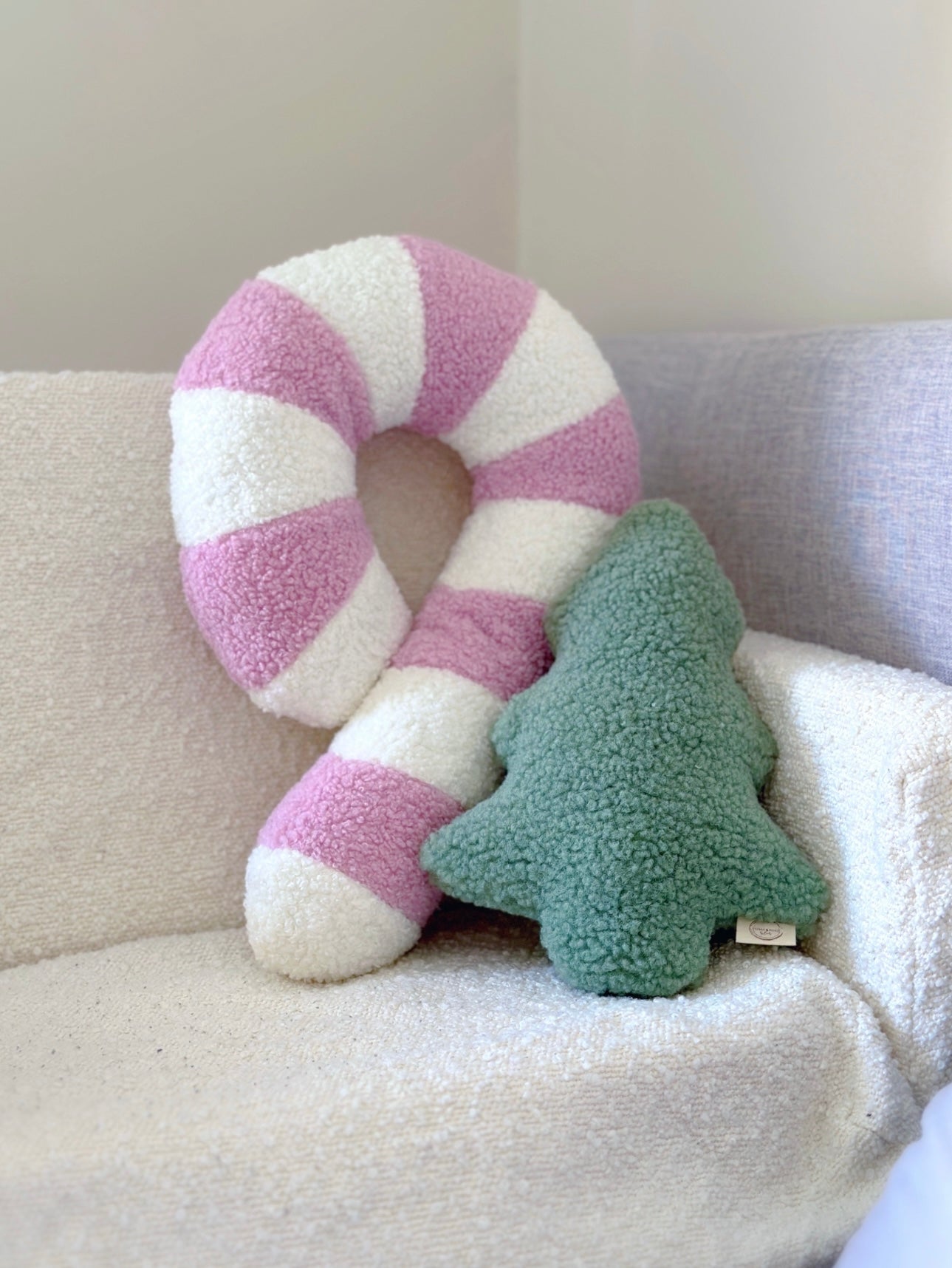 Boucle' Christmas Candycane cushions
