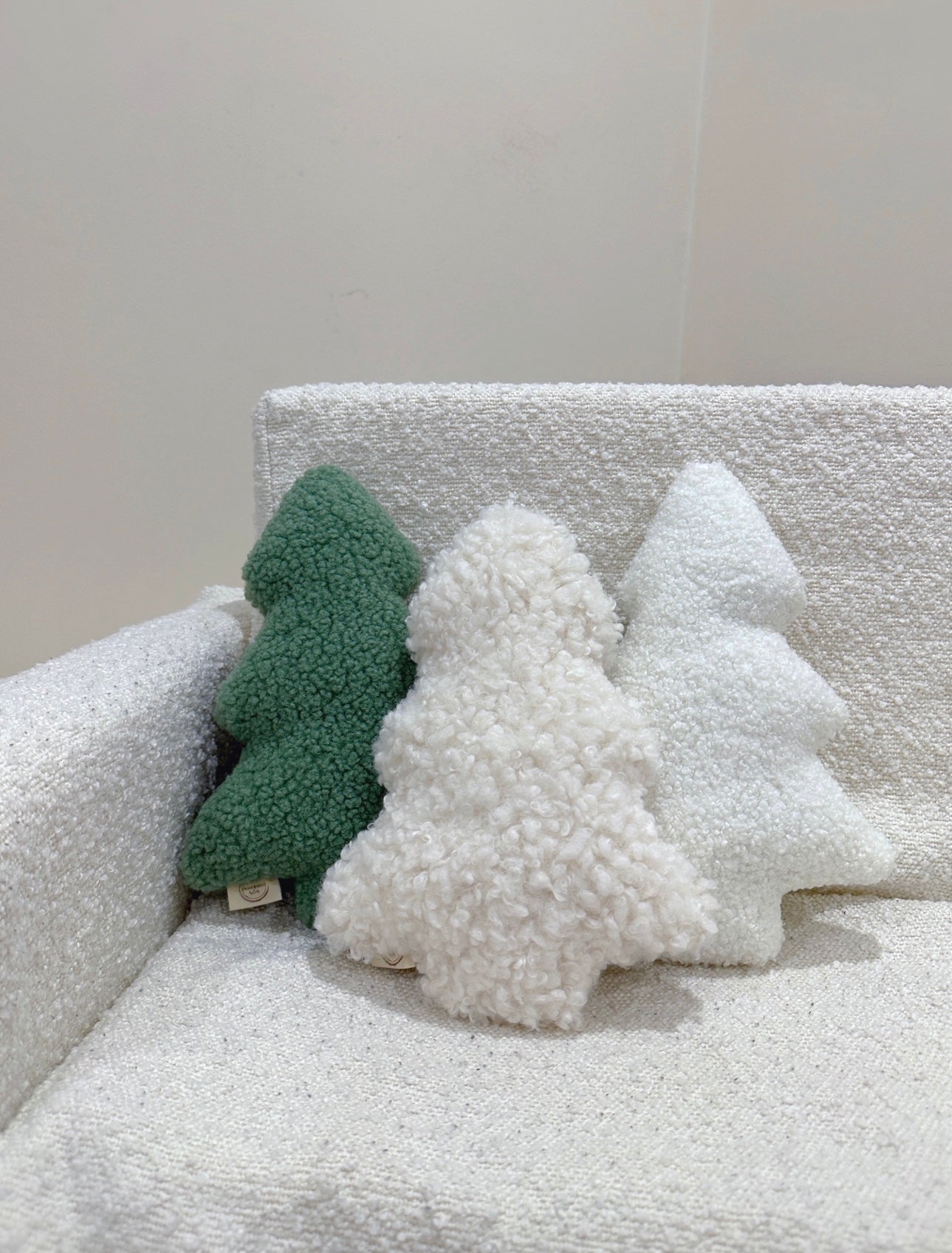 Boucle' Christmas tree cushions