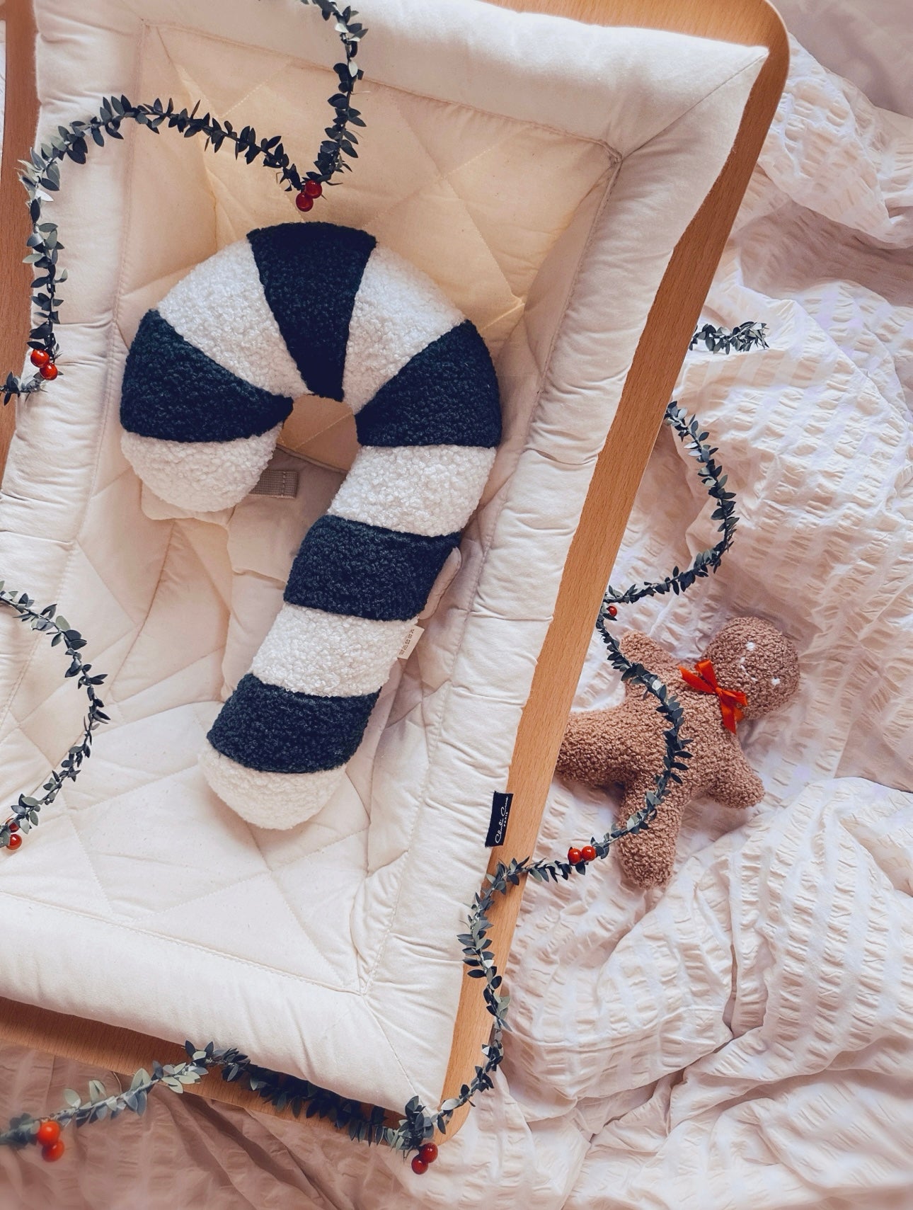 Boucle' Christmas Candycane cushions