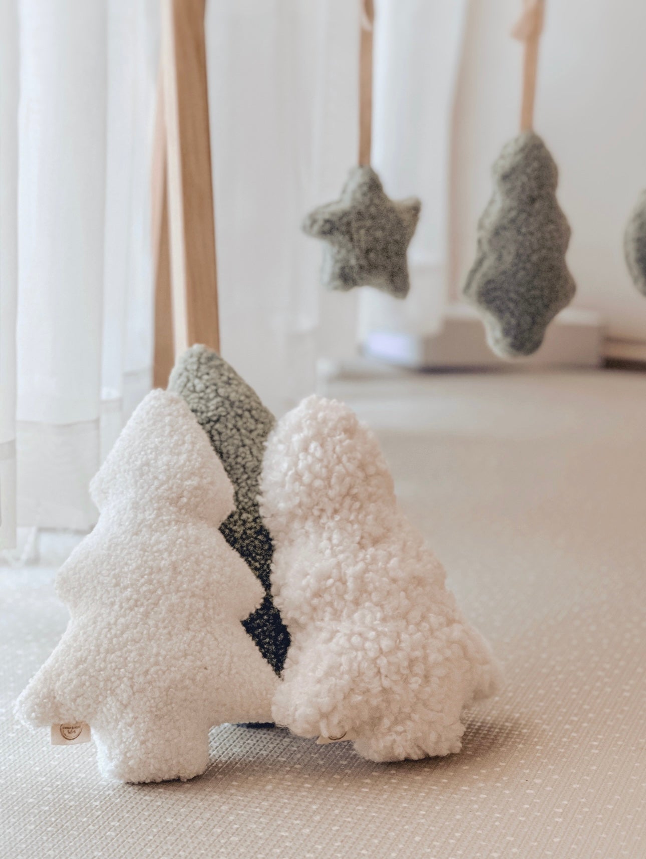 Boucle' Christmas tree cushions