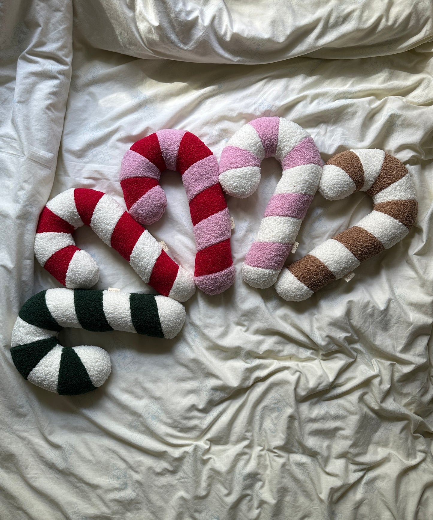 Boucle' Christmas Candycane cushions