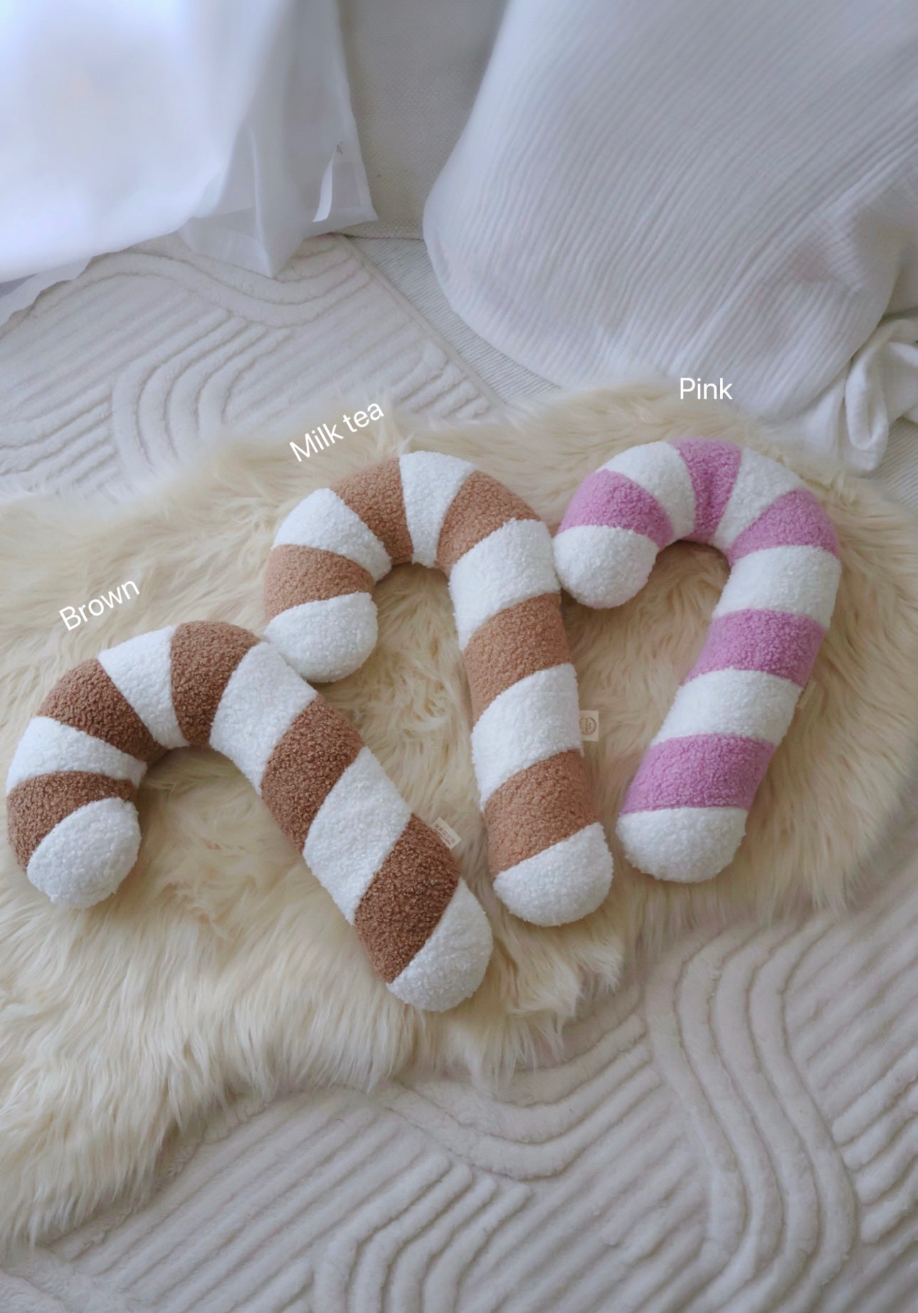 Boucle' Christmas Candycane cushions