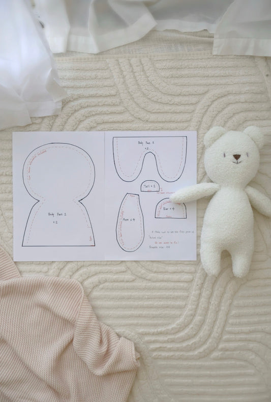 Cuddle Bear Sewing Pattern PDF | Beginner Plush Toy Pattern | DIY Stuffed Animal Tutorial | Digital PDF A4 Printable Pattern