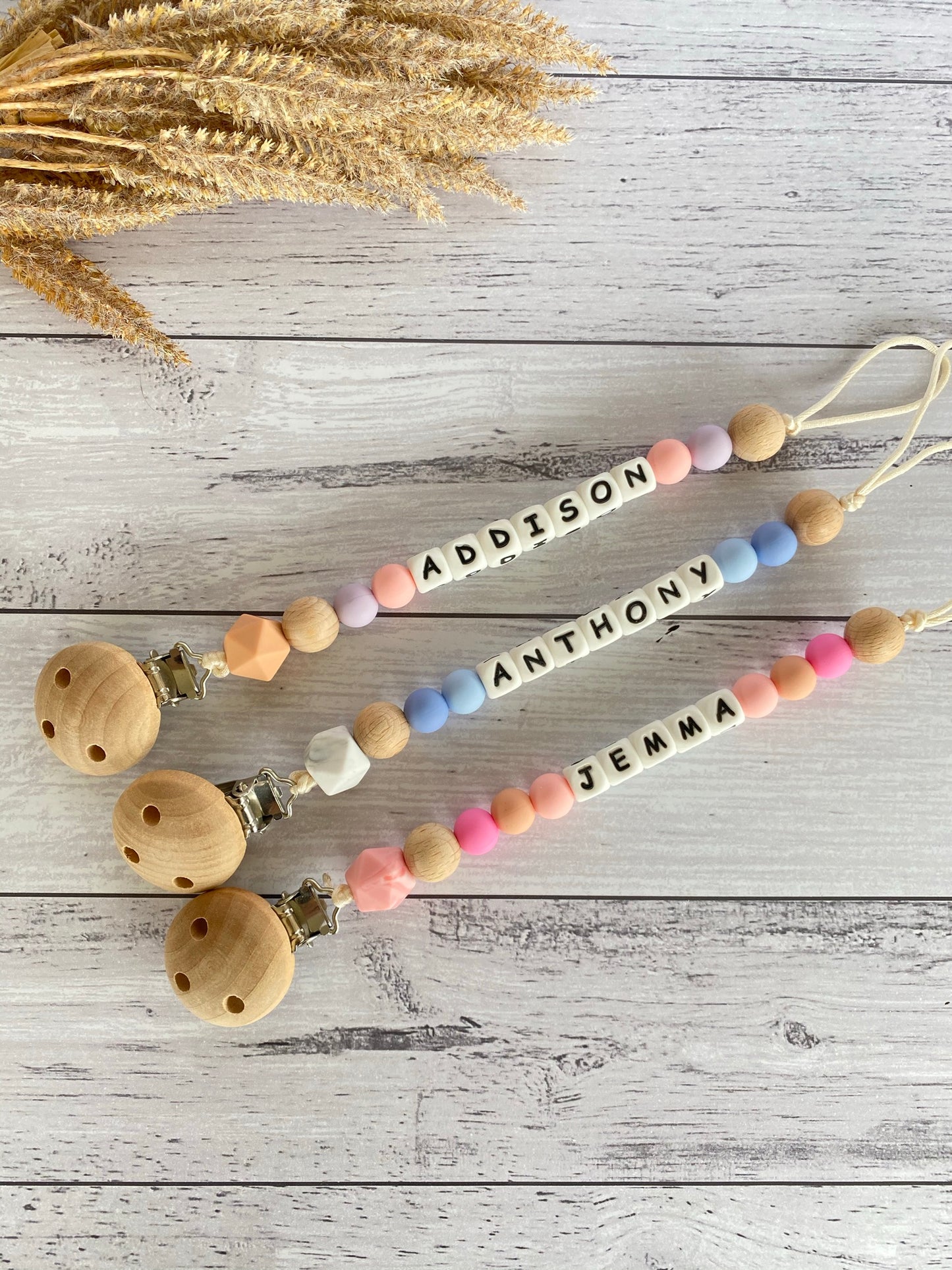 Personalise Dummy Clips (under 6 Letters)