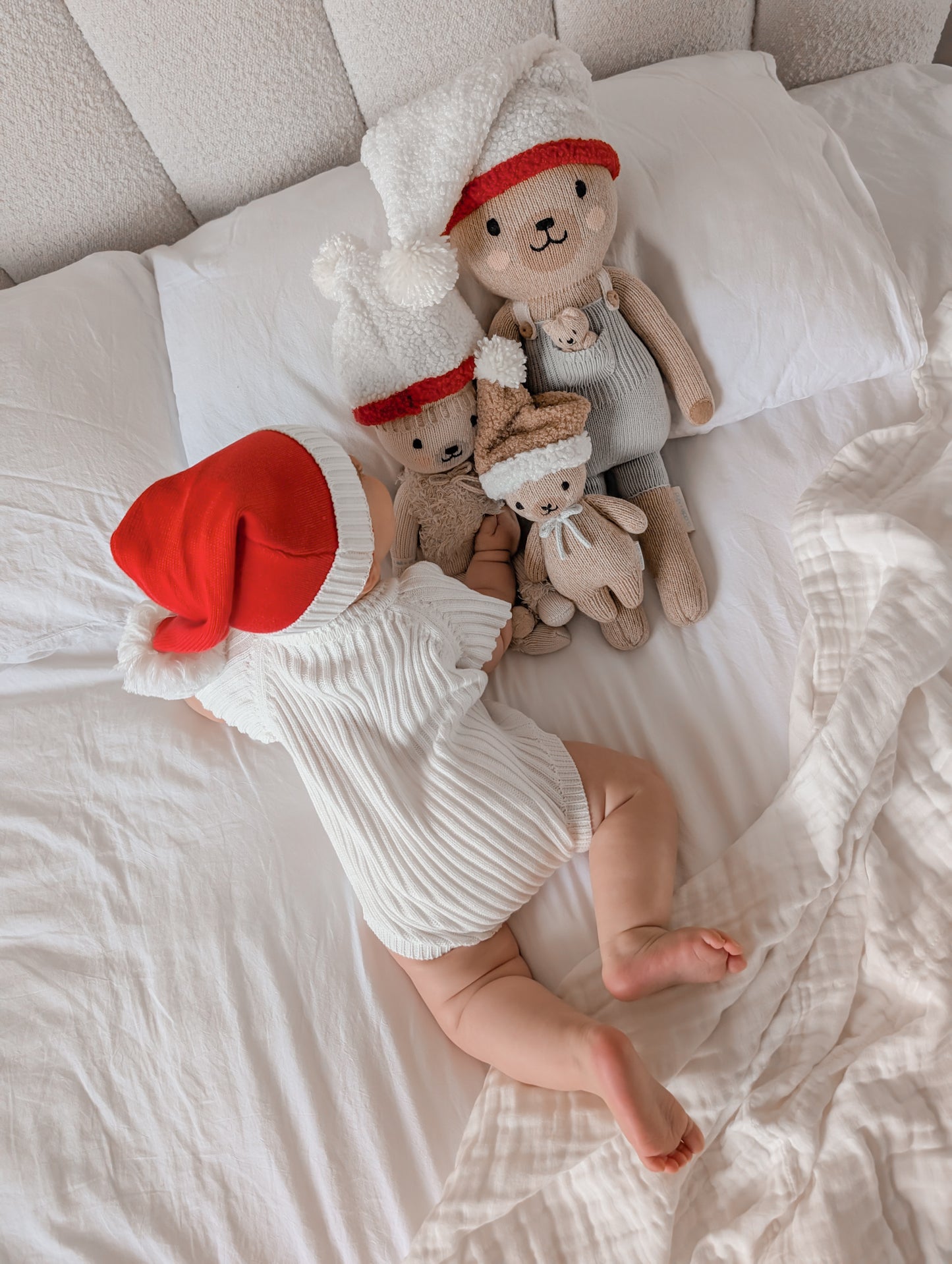 Cuddle and kind dolls santa hats