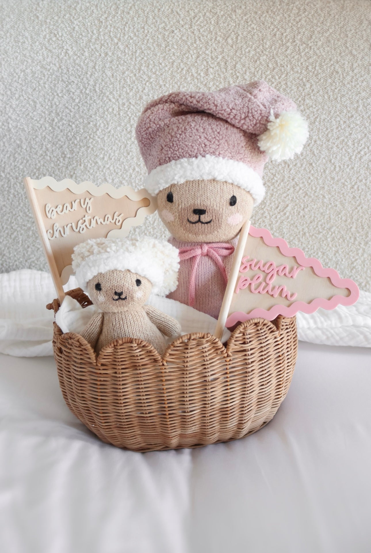 Cuddle and kind dolls santa hats