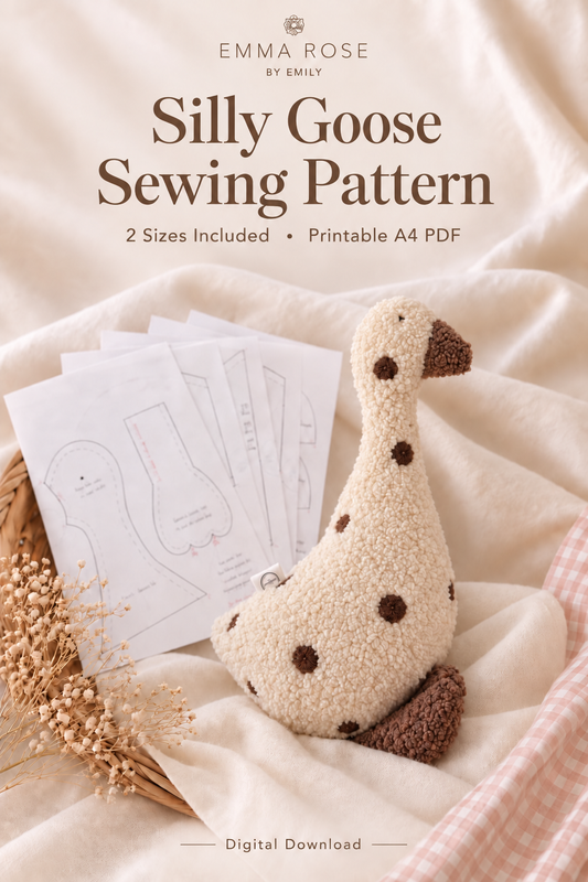 Silly Goose 2 Sizes Sewing Pattern | Digital Download |  Plush Goose PDF Pattern | A4 Printable