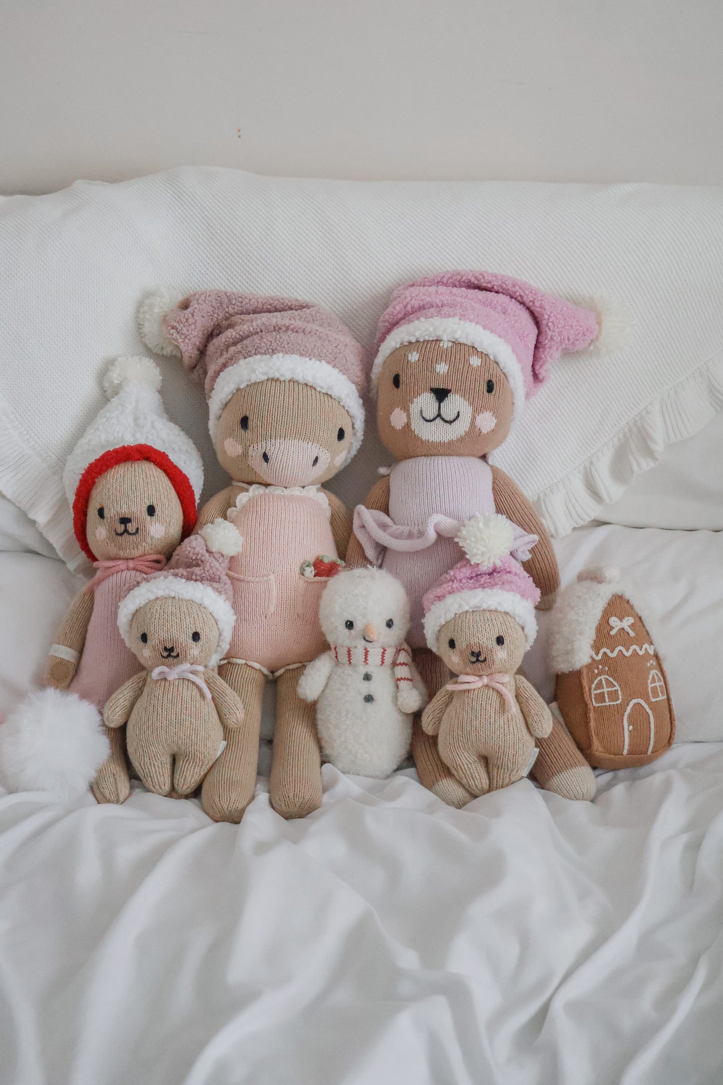 Cuddle and kind dolls santa hats