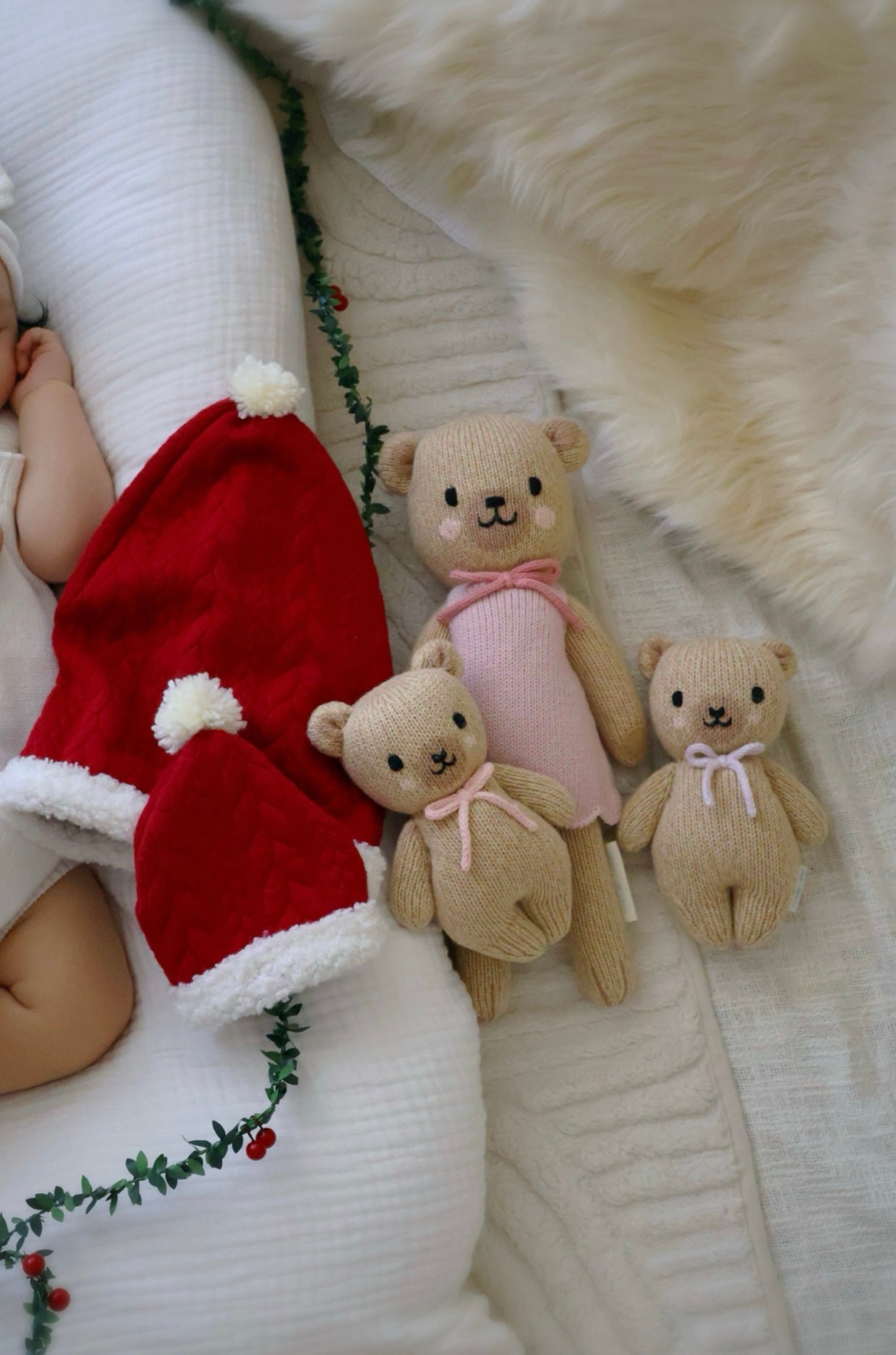 Cuddle and kind dolls santa hats